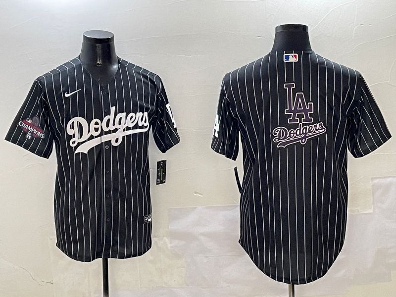 Men Los Angeles Dodgers Blank Black Stripe Jointly Name 2025 Nike MLB Jersey style 19->los angeles dodgers->MLB Jersey